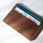 Marlin Ultra Slim Wallet // Saltwater Scene Stamp (Coffee)