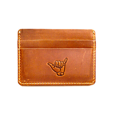 Marlin Ultra Slim Wallet // Shaka Stamp (Coffee)
