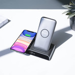 Energy Core Wireless Charge Station + Clock + Dual Charging Pads // 10,000mAh