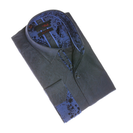 Obel Button-Up Long Sleeve Shirt // Navy (M)