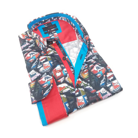 Fuji Button-Up Long Sleeve Shirt // Multicolor (S)