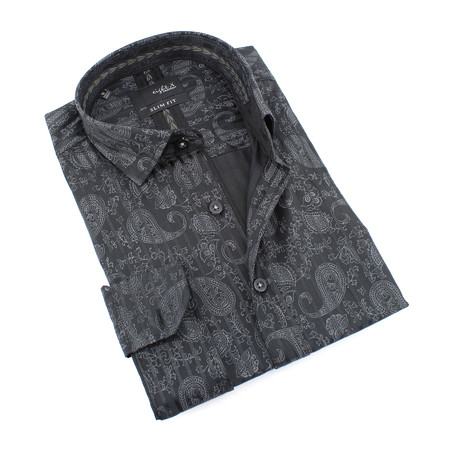 Cayden Button-Up Long Sleeve Shirt // Black (S)