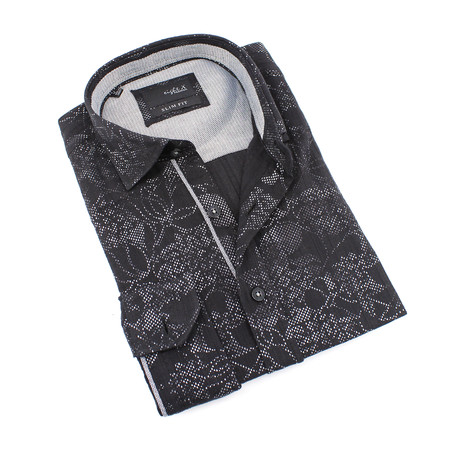 Positano Button-Up Long Sleeve Shirt // Black (S)