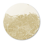 San Francisco City Map Gold (16"Ø)