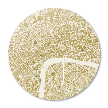 London City Map Gold (16"Ø)