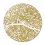 Paris City Map Gold (16"Ø)