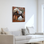 Horses // Mixed Media Iron Hand Painted Dimensional Wall Art