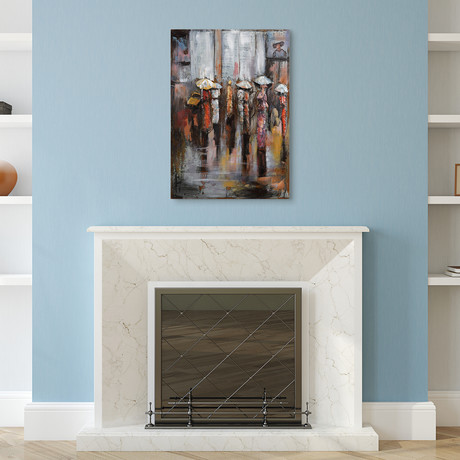 Paris Rain // Mixed Media Iron Hand Painted Dimensional Wall Art