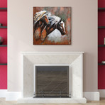 Horses // Mixed Media Iron Hand Painted Dimensional Wall Art