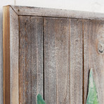 Succulent 1 // Hand Painted Iron Wall Sculpture + Wooden Wall Art