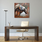 Horses // Mixed Media Iron Hand Painted Dimensional Wall Art