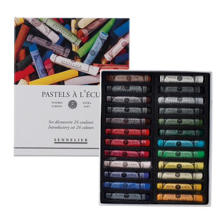 Soft Pastel Cardboard + Sable Brush Set // Introductory Colors // Set of 24 Colors