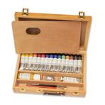 Assorted Deluxe Wood Box Set + Sable Brush Set // Set of 16 Colors