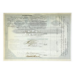 1882 William K, Frederick W, and Cornelius Vanderbilt II Signed Jersey Shore, Pine Creek, & Buffalo Railway $10,000 Bond (Signature Certified)