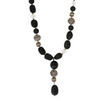 Mario Buccellati 925 Silver Onyx + Rocca Crystal Necklace // Pre-Owned