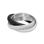 Cartier 18k White Gold + Ceramic Trinity Ring // Pre-Owned (Ring Size: 5.75)