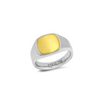 Two-Tone Stainless Steel Ring // Yellow + Silver (Size 9)