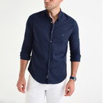 Milo Button Down Shirt // Navy Blue (XL)