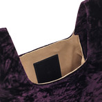 Hayward // Women's "Mini Shopper" Crushed Velvet Tote Bag (Purple)