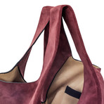 Hayward // Women's "Shopper" Suede + Smooth Leather Tote Bag (Red)