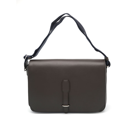 Dunhill // Men's Cowhide Leather + Cotton Messenger Bag // Brown
