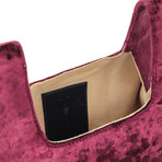 Hayward // Women's "Mini Shopper" Crushed Velvet Tote Bag (Purple)