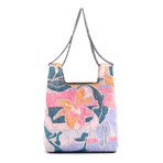 Hayward // Women's "Mini Chain Bag" Jacquard Tote Bag // Blue + Orange + Pink