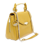 Versace Collection // Women's Pebble Leather Shoulder Bag // Yellow