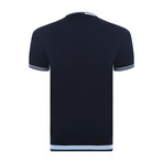 Dyson Neck Knitwear T-Shirt // Navy (M)