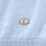Justin Neck Knitwear T-Shirt // Light Blue (M)