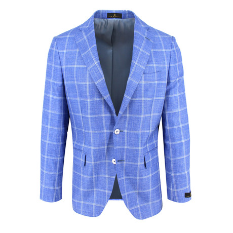 Window Pane Sport Coat // Sky Blue (42R)