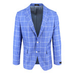 Window Pane Sport Coat // Sky Blue (42R)