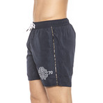 Spotted Edges Beach Boxer // Navy (Small)