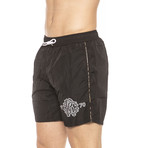 Spotted Edges Beach Boxer // Black (Small)