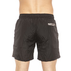 Spotted Edges Beach Boxer // Black (Small)