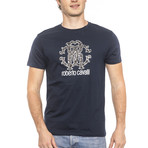 Logo Print T-Shirt V1 // Navy (Small)