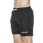 Python Print Beach Boxer // Black + Red (Small)