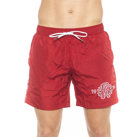 Spotted Edges Beach Boxer // Red (Small)