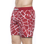 Printed Beach Boxer // Red (Small)