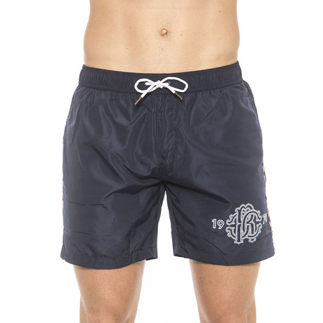 Spotted Edges Beach Boxer // Navy (Small)