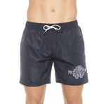 Spotted Edges Beach Boxer // Navy (Small)