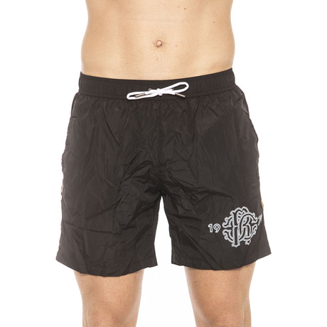 Spotted Edges Beach Boxer // Black (Small)
