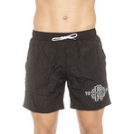 Spotted Edges Beach Boxer // Black (Small)