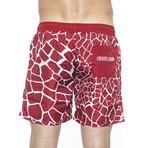 Printed Beach Boxer // Red (Small)