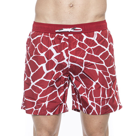 Printed Beach Boxer // Red (Small)
