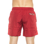 Spotted Edges Beach Boxer // Red (Small)