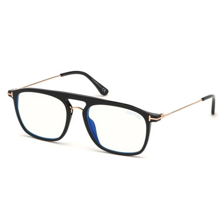 Unisex Aviator Eyeglasses // Black + Gold