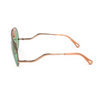 Women's CE154S 847 Sunglasses // Rose Gold + Green