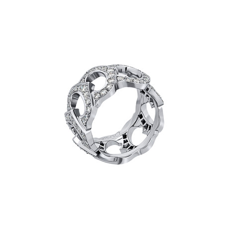 Cartier 18k White Gold C Diamond Ring // Ring Size: 7.25 // Pre-Owned