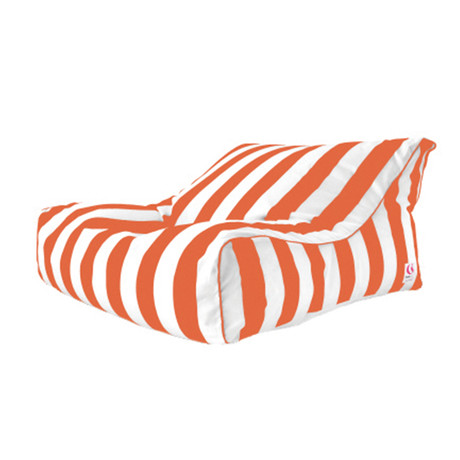 St. Tropez // Indoor + Outdoor Bean Bag // Orange + White Striped